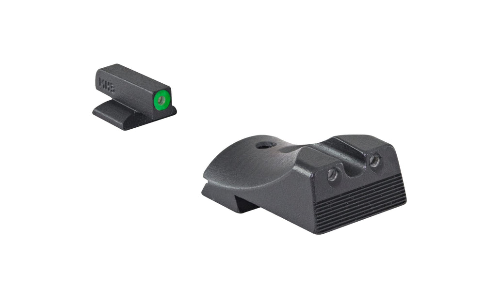 Meprolight Hyper-Bright front sight with green tritium for fast daytime target acquisition.