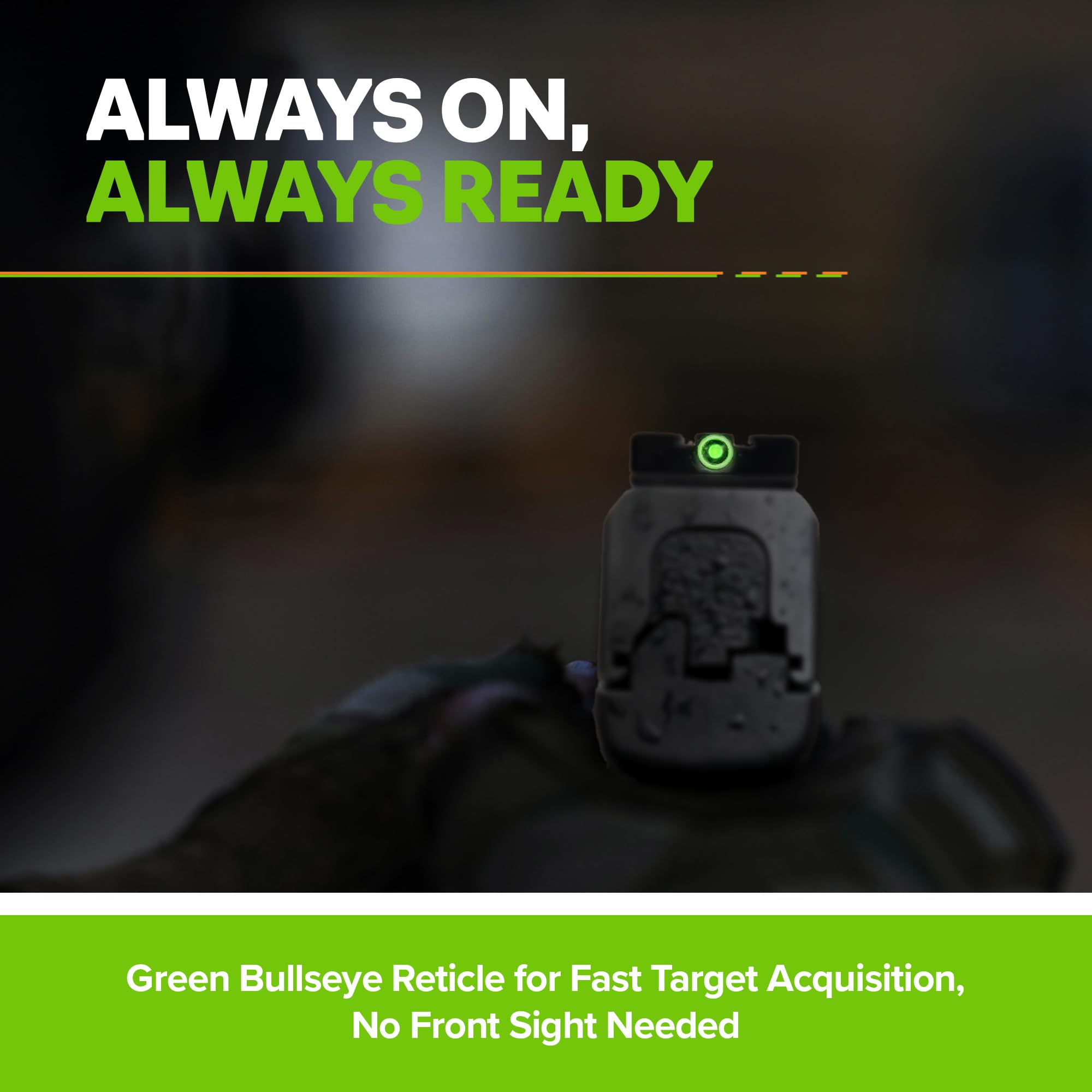 Meprolight ML63146G tritium glow in low light for nighttime visibility