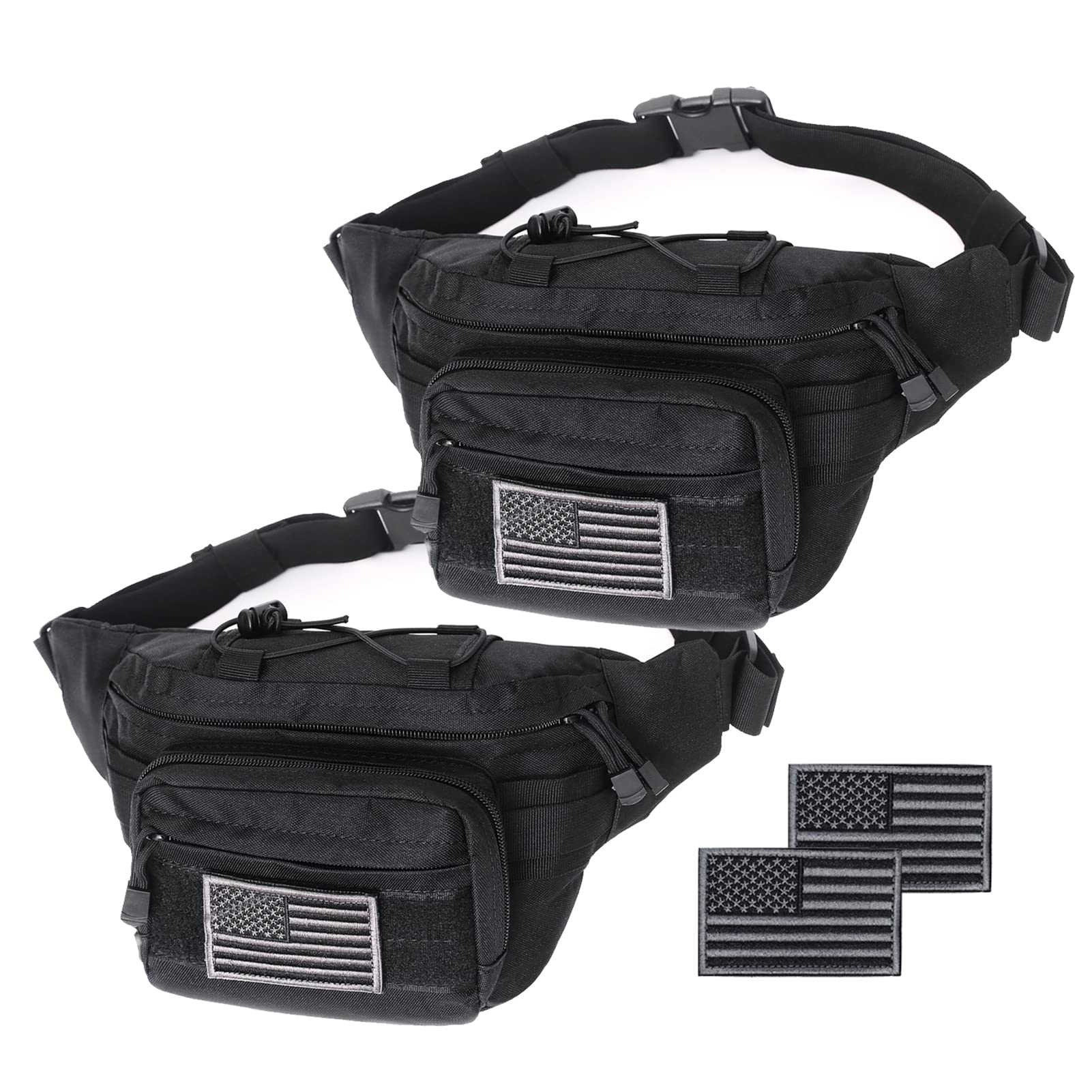 Meprona Tactical Fanny Pack front view highlights rugged durability for outdoor adventures.