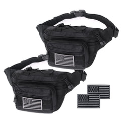 Meprona Tactical Fanny Pack front view highlights rugged durability for outdoor adventures.