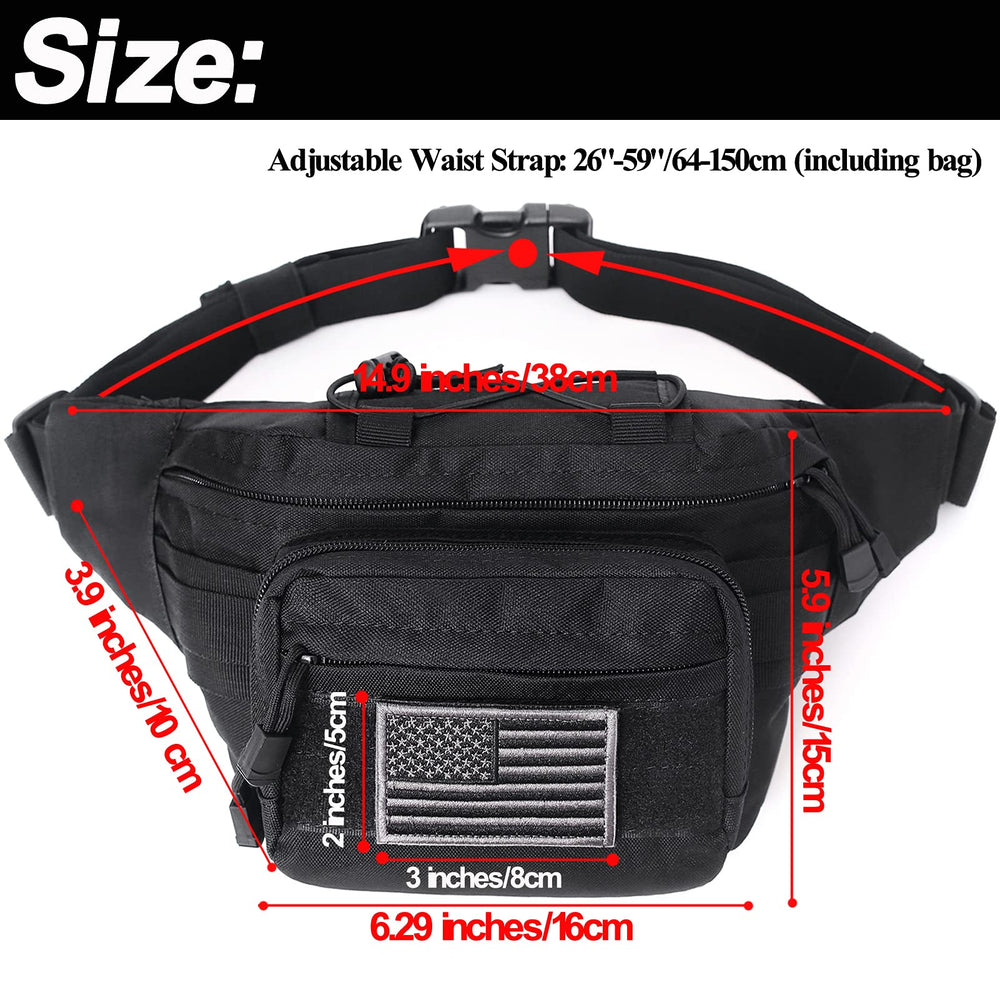 Meprona Tactical Fanny Pack side belt strap shows adjustable fit for comfort.