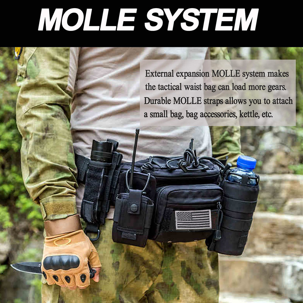 Meprona Tactical Fanny Pack top interlayer stores pens and small tools securely.