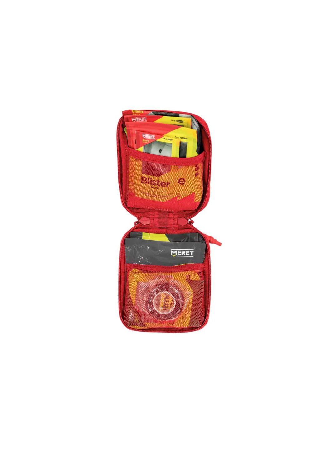 MERET PRP Mini Red close-up of rugged fabric for durability in daily use.