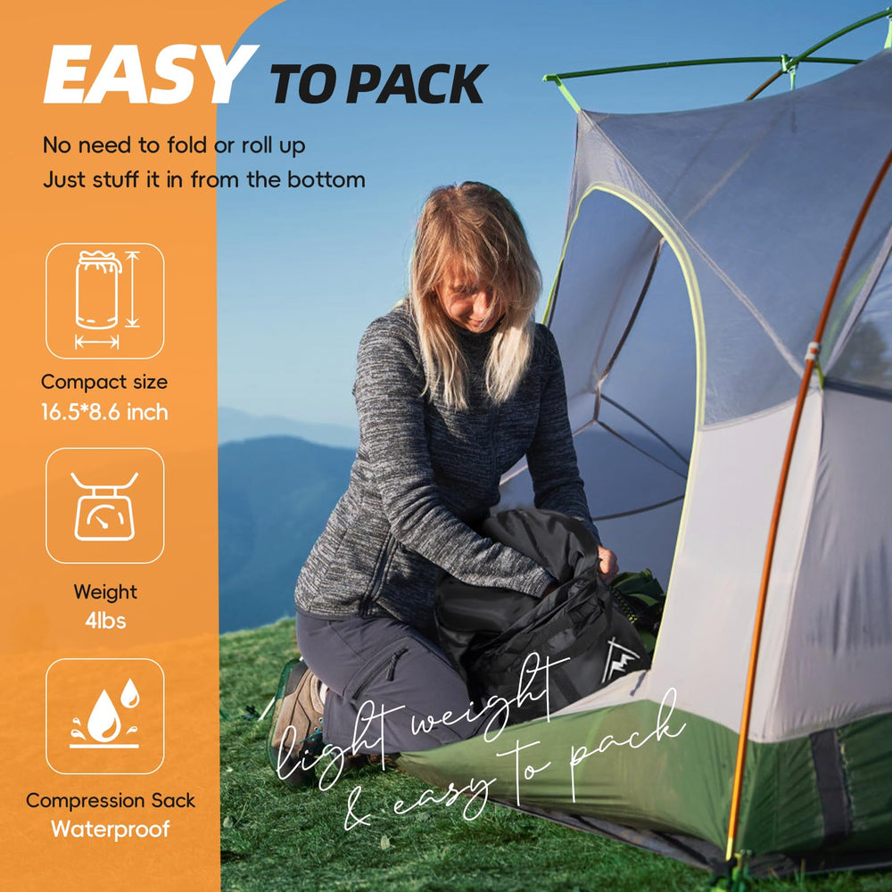 MEREZA Flannel Sleeping Bag XL camping-use shows four-season warmth and comfort.