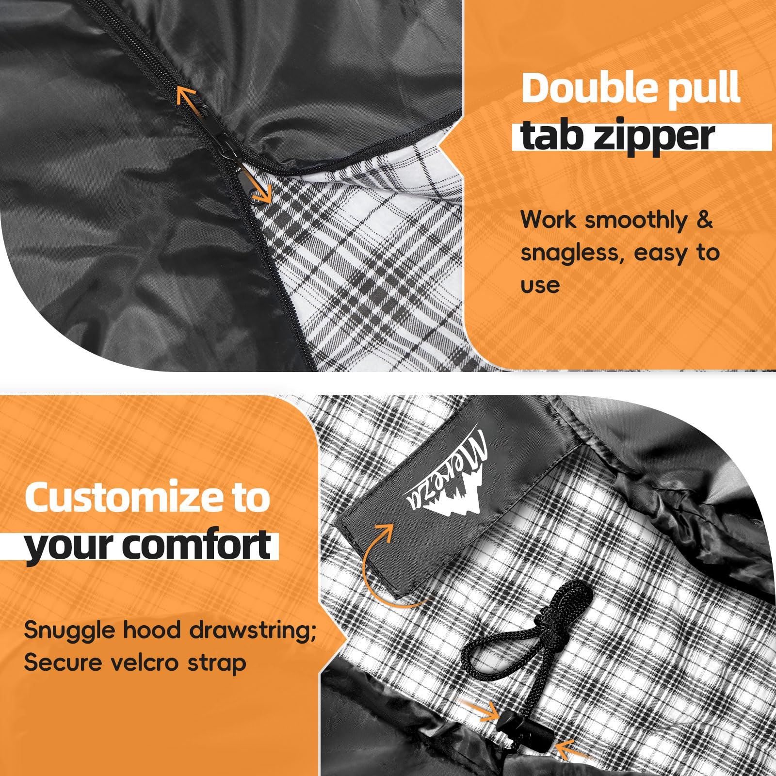 MEREZA Flannel Sleeping Bag XL compression-sack demonstrates easy packing.
