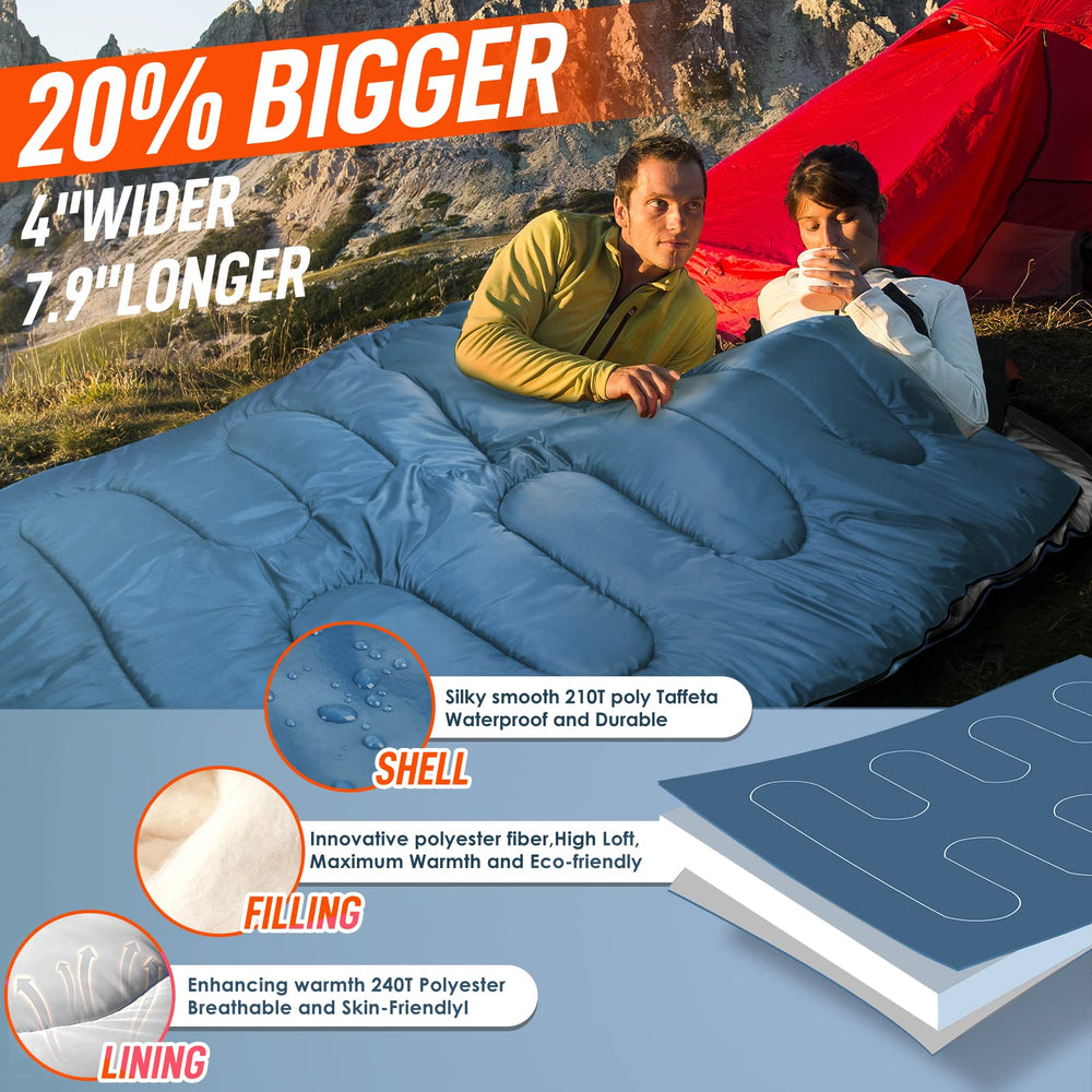 MEREZA pillow-included sleeping bag highlights built-in comfort for restful nights