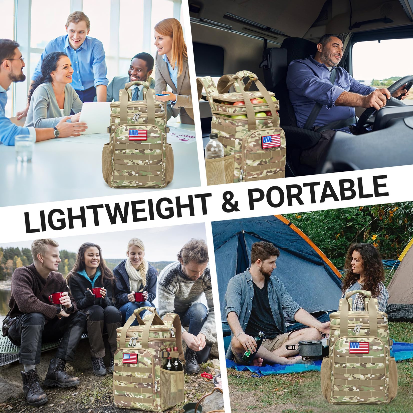 Meridova Tactical Backpack Cooler ready for outdoor use and adventures.