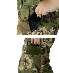 MERJAZ camo tactical pants cuff adjuster shows adjustable fit for wind protection