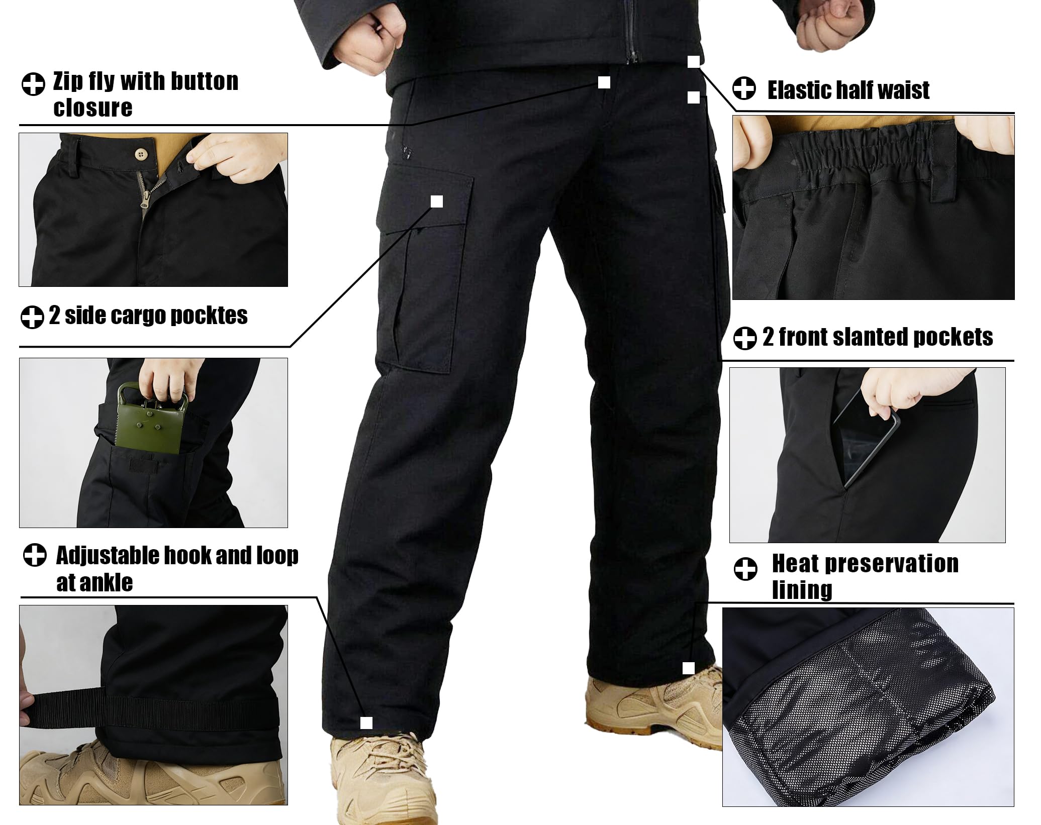 MERJAZ camo pants reinforced crotch and adjustable cuffs support mobility