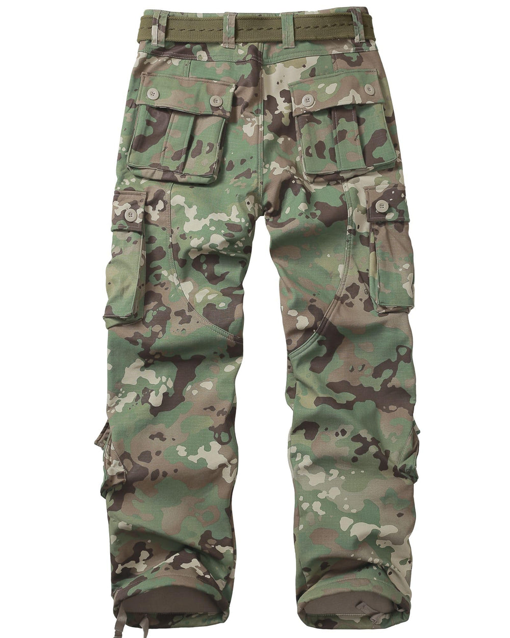 MERJAZ fleece-lined cargo pants showing eight-pocket layout for secure tools.