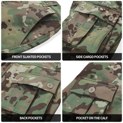 MERJAZ tactical pants with zip fly and button closure for quick adjustments.
