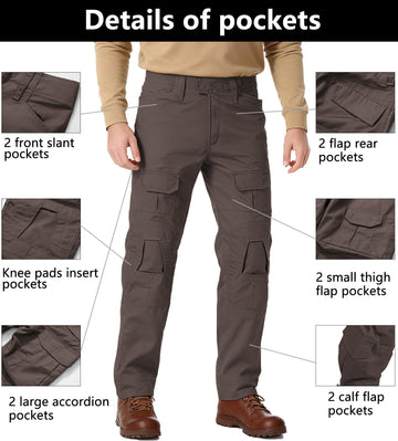 MERJAZ Tactical Pants knee pad pocket detail illustrates compatibility with protective inserts.