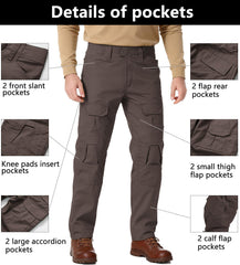 MERJAZ Tactical Pants knee pad pocket detail illustrates compatibility with protective inserts.
