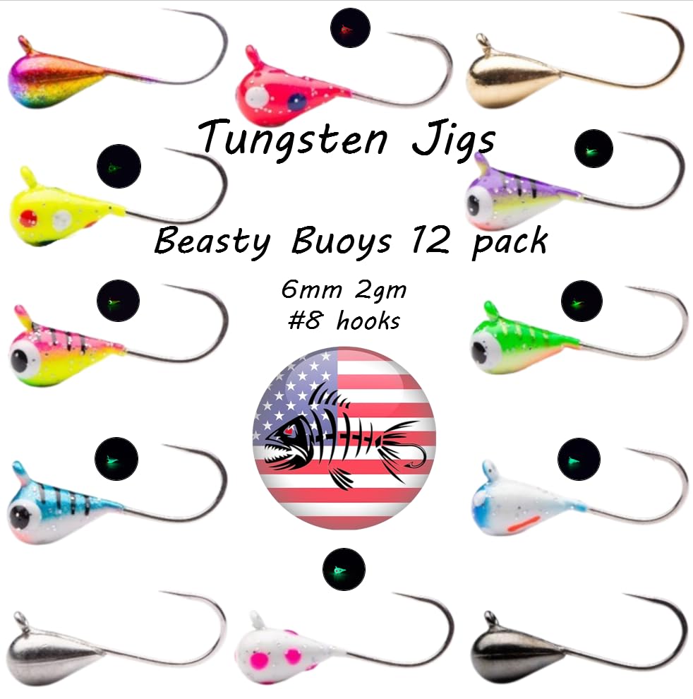 Mermaid Gear Beasty Buoys 12-pack colors entice walleye and panfish under sun.