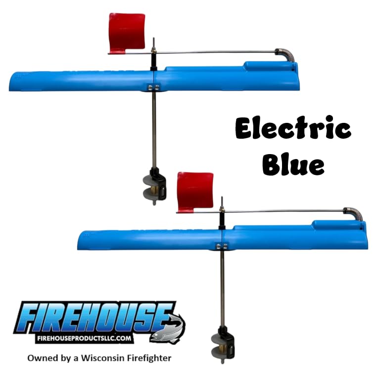 Mermaid Gear Firehouse tip-up flag-extended demonstrates high-visibility signaling on ice