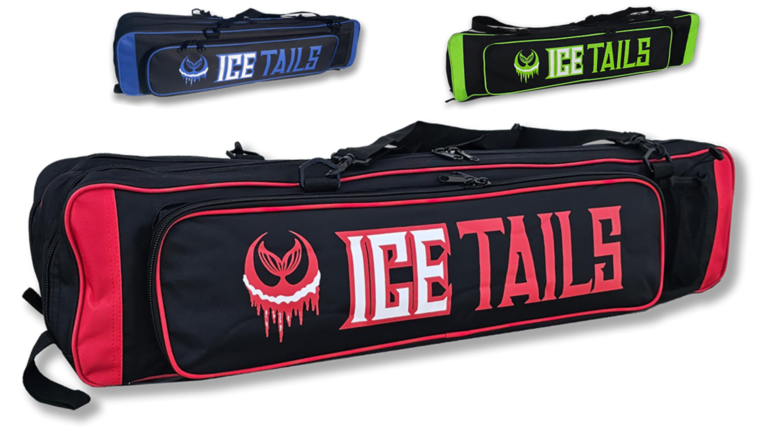 Mermaid Gear ice bag front view shows rugged soft-sided design for organized ice fishing gear