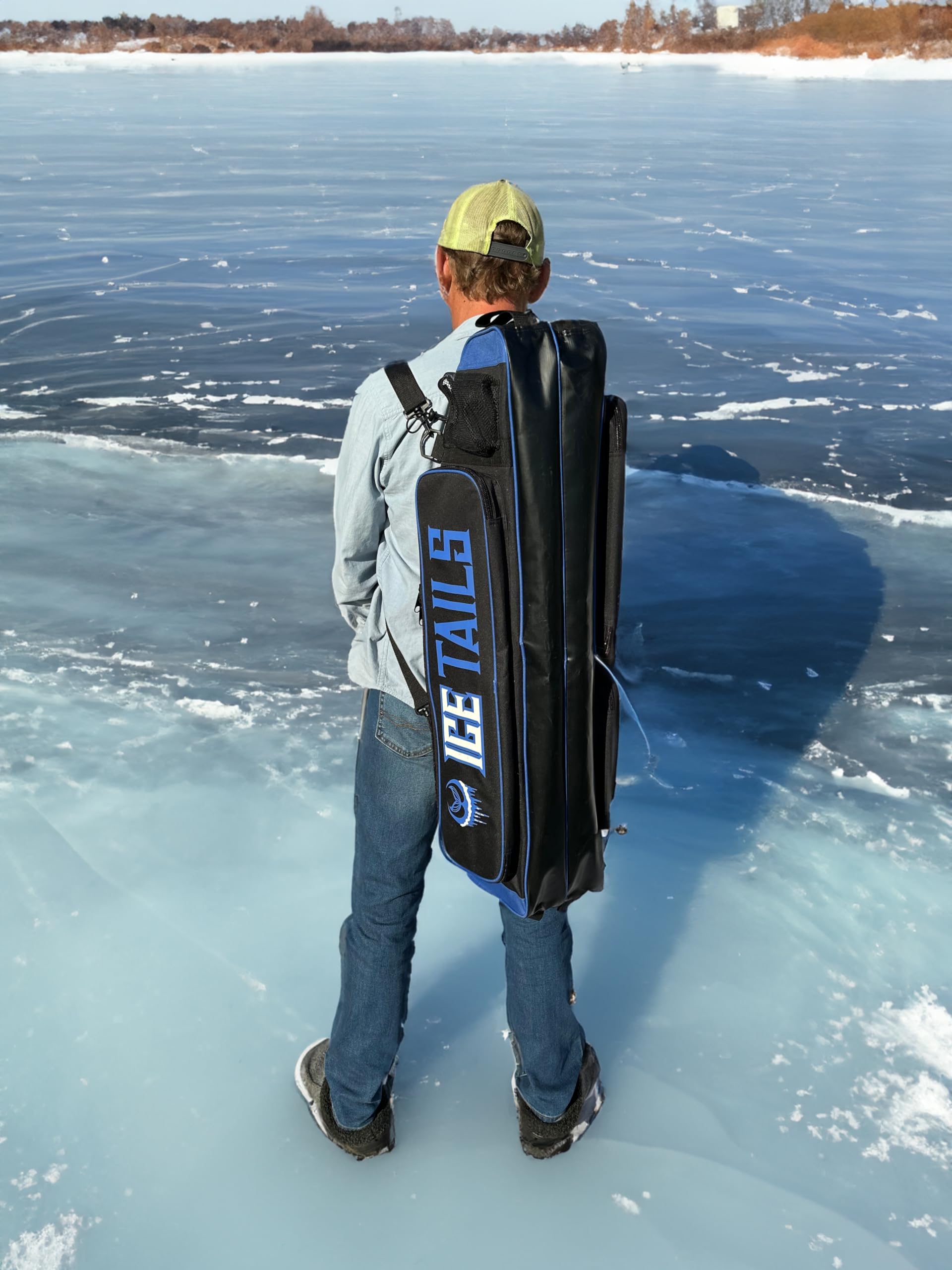 Side pocket view of Mermaid Gear ice fishing bag