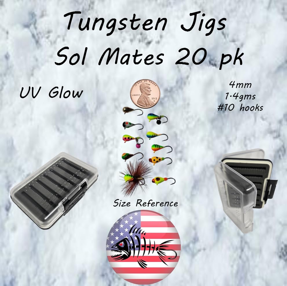 Mermaid Gear ice jigs designed to minimize line wear with no blinded eyelets.