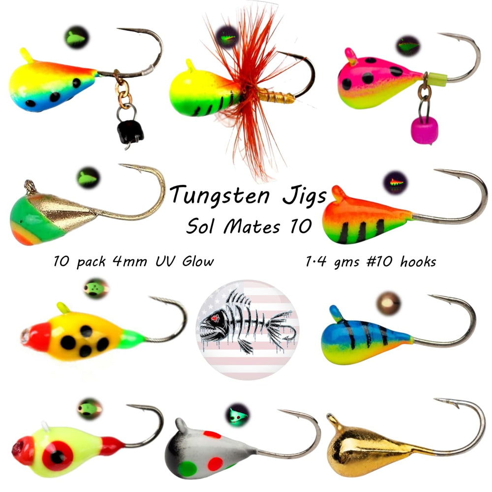 Mermaid Gear tungsten ice jig with hardened clear coat for durability and shine