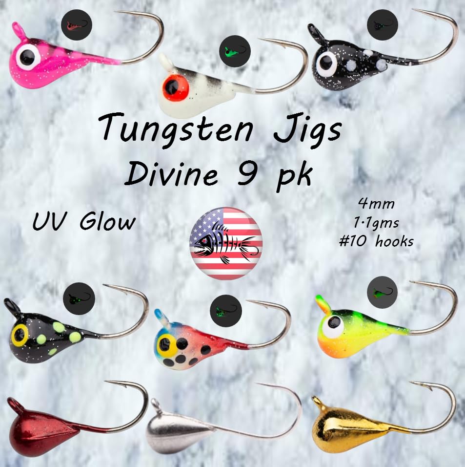 Mermaid Gear UV glow jig highlights enhance bite visibility in cold, stained water.