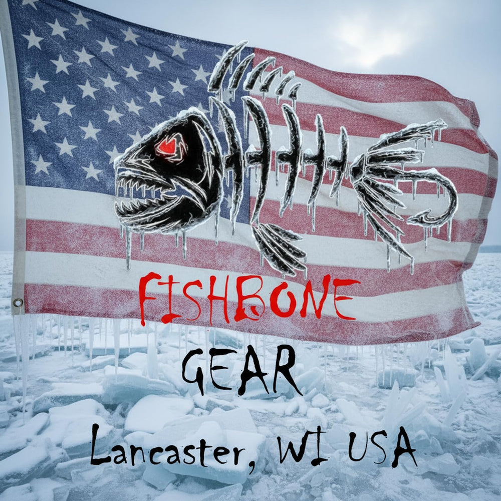 Mermaid Gear 9-pack ready for quick take-along use in ice fishing.