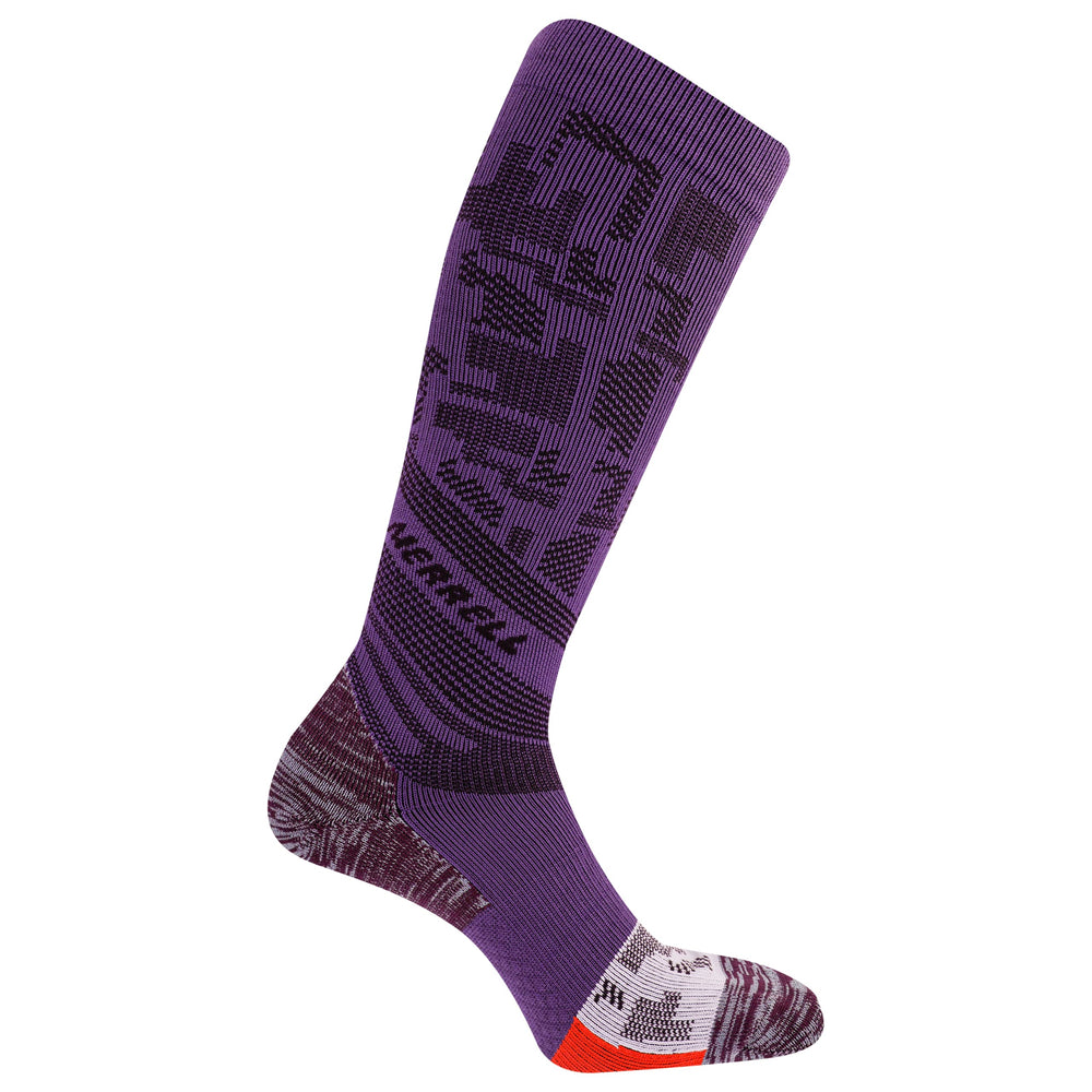 Merrell graduated compression trail socks side view for stability on rugged trails.