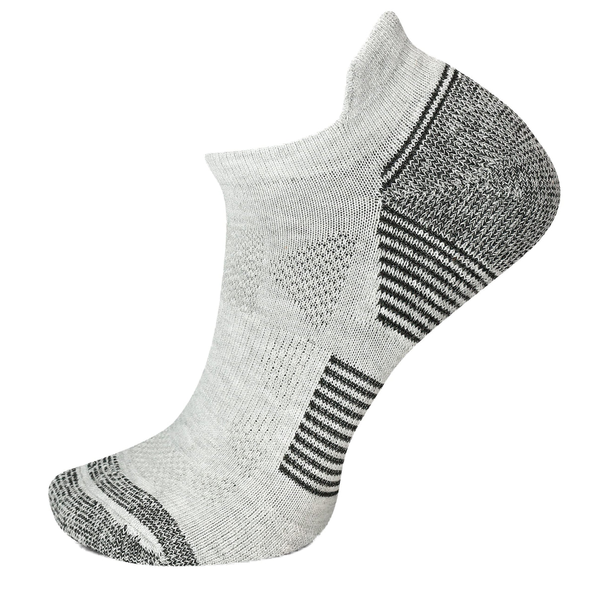 Merrell MOAB Speed sock pack shot shows gray heather knit for hiking comfort and moisture control.