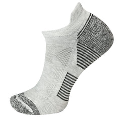 Merrell MOAB Speed sock pack shot shows gray heather knit for hiking comfort and moisture control.