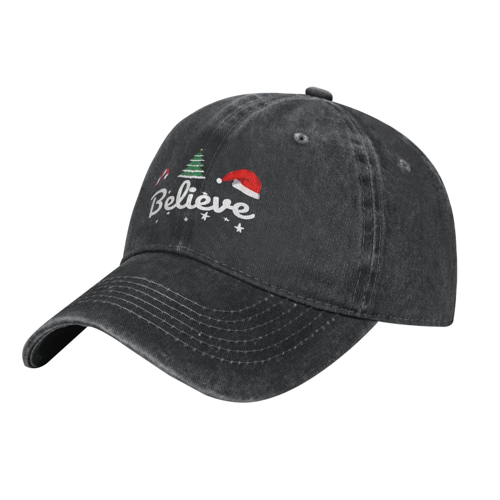 Back view showing adjustable metal buckle on Merry Christmas Cap
