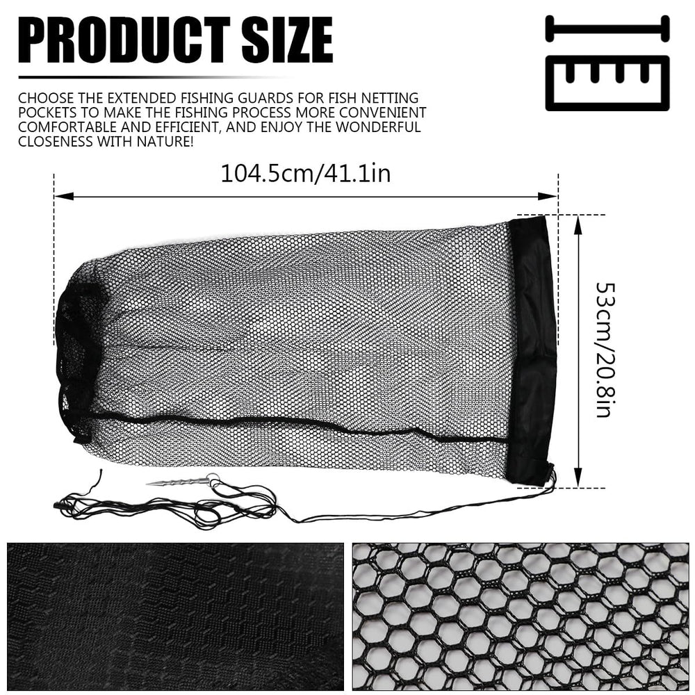 Close-up of mesh hole design on the fishing net bag
