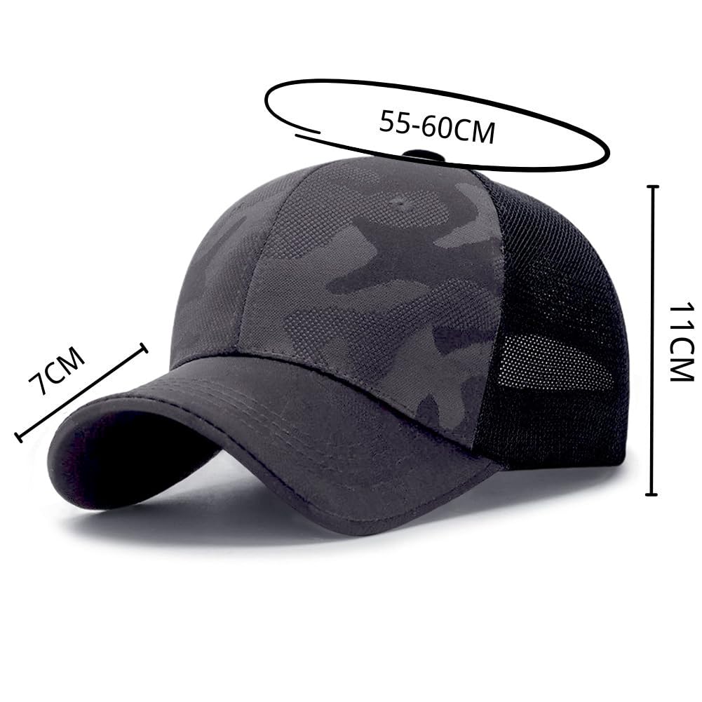 Adjustable strap and buckle on Mesh Camo Baseball Cap