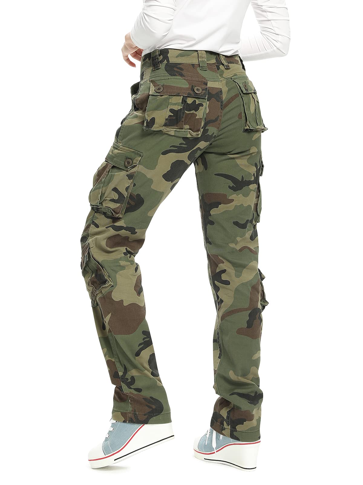 Mesinsefra cargo pants camo side pocket detail ideal for phones and keys.
