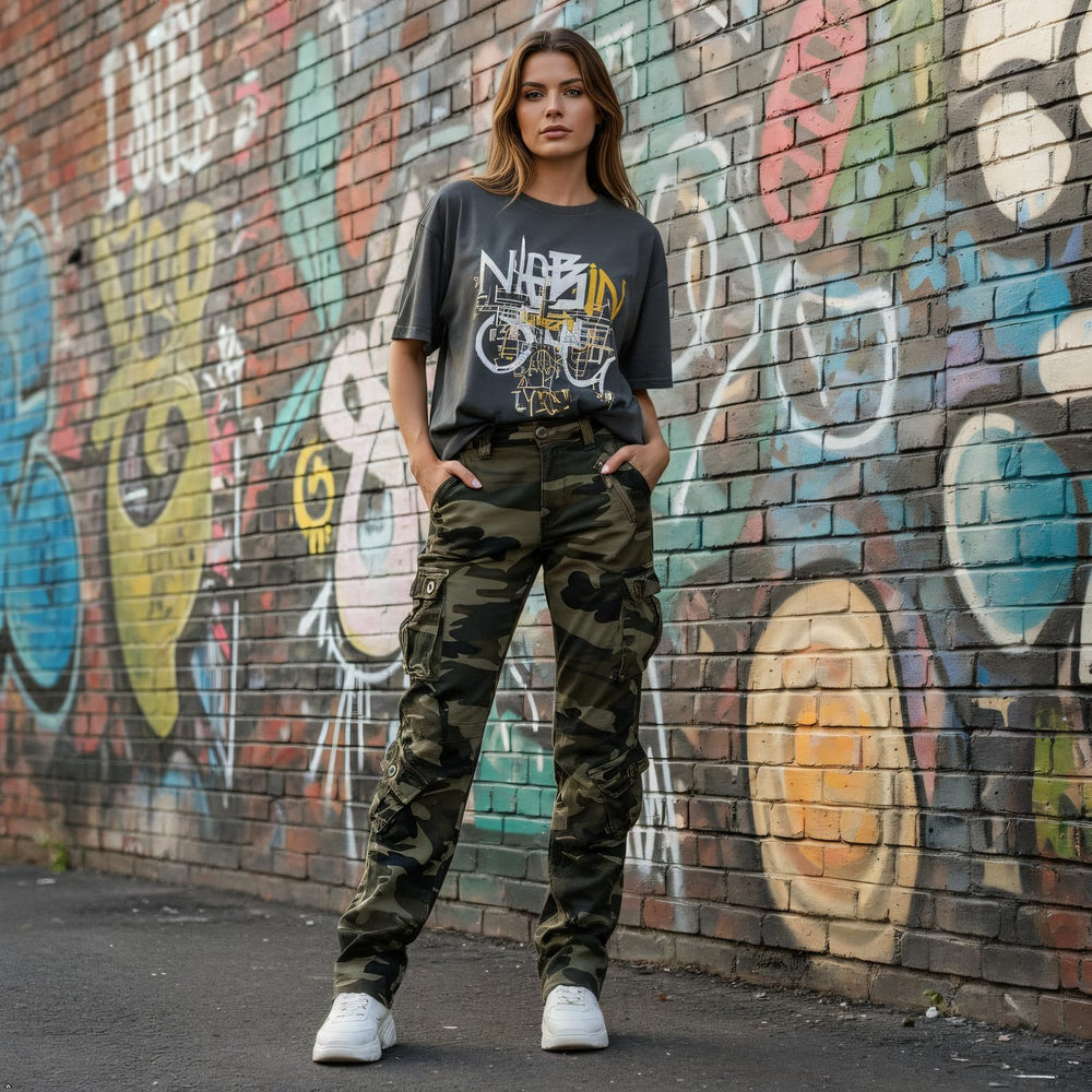 Mesinsefra women's cargo pants pocket layout emphasizes eight pockets for organization