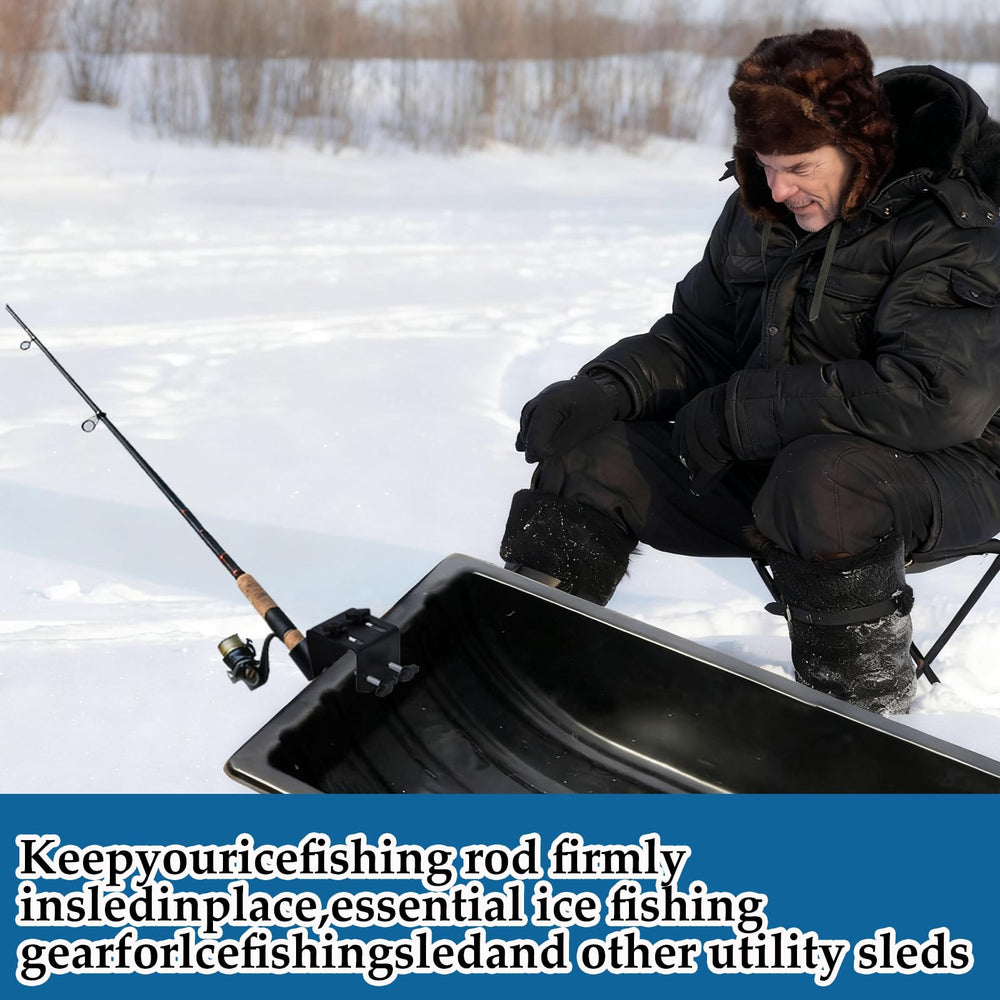 Classic black ice sled rod holder gift option