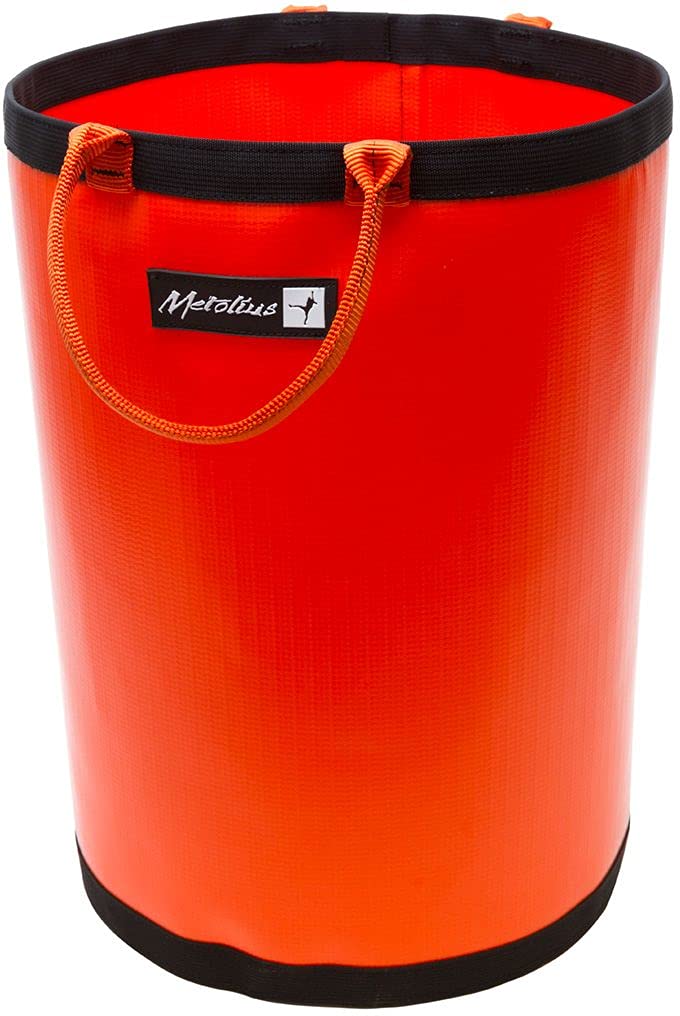 Metolius Big Wall Bucket orange keeps gym gear organized and easy to carry.