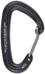 Metolius Bravo wiregate carabiner, black finish, ideal for ultralight climbing setups.