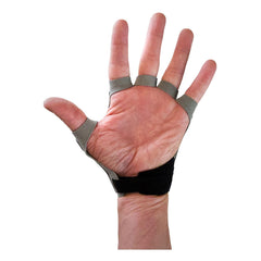 Metolius Crack Glove side view highlights low-profile urethane grip and protection