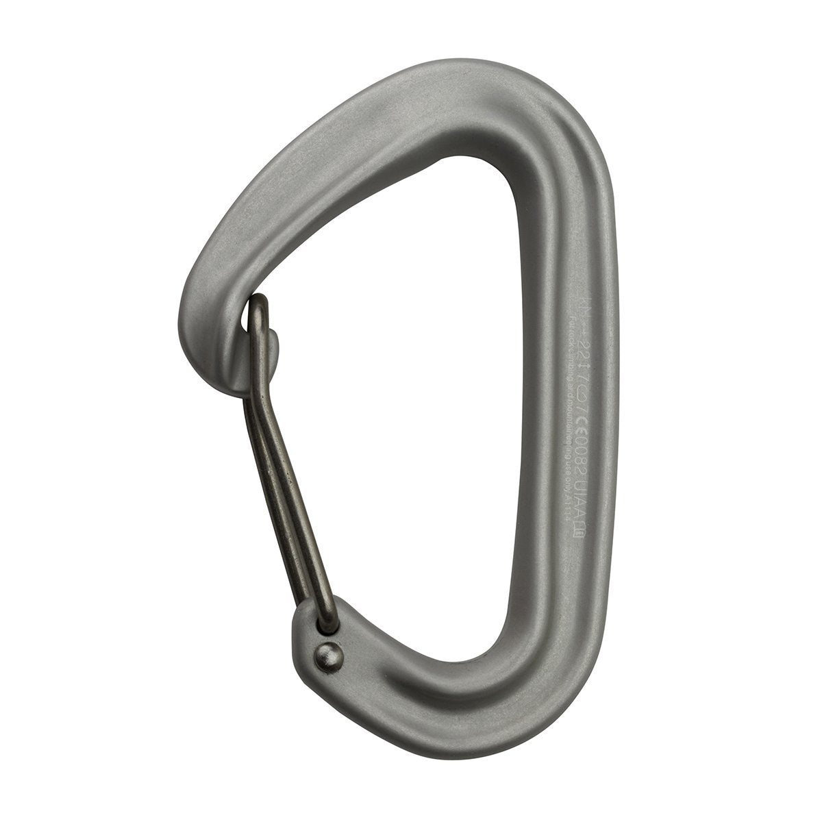 Metolius FS Mini Carabiner in silver with a larger gate opening for easy gear management