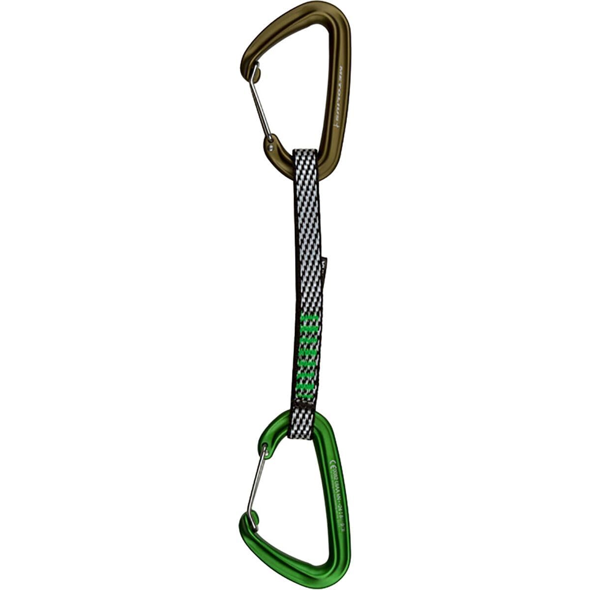 Metolius Inferno GoTo Quickdraw 6-inch titanium-green with smooth rope-end clips for fast clips