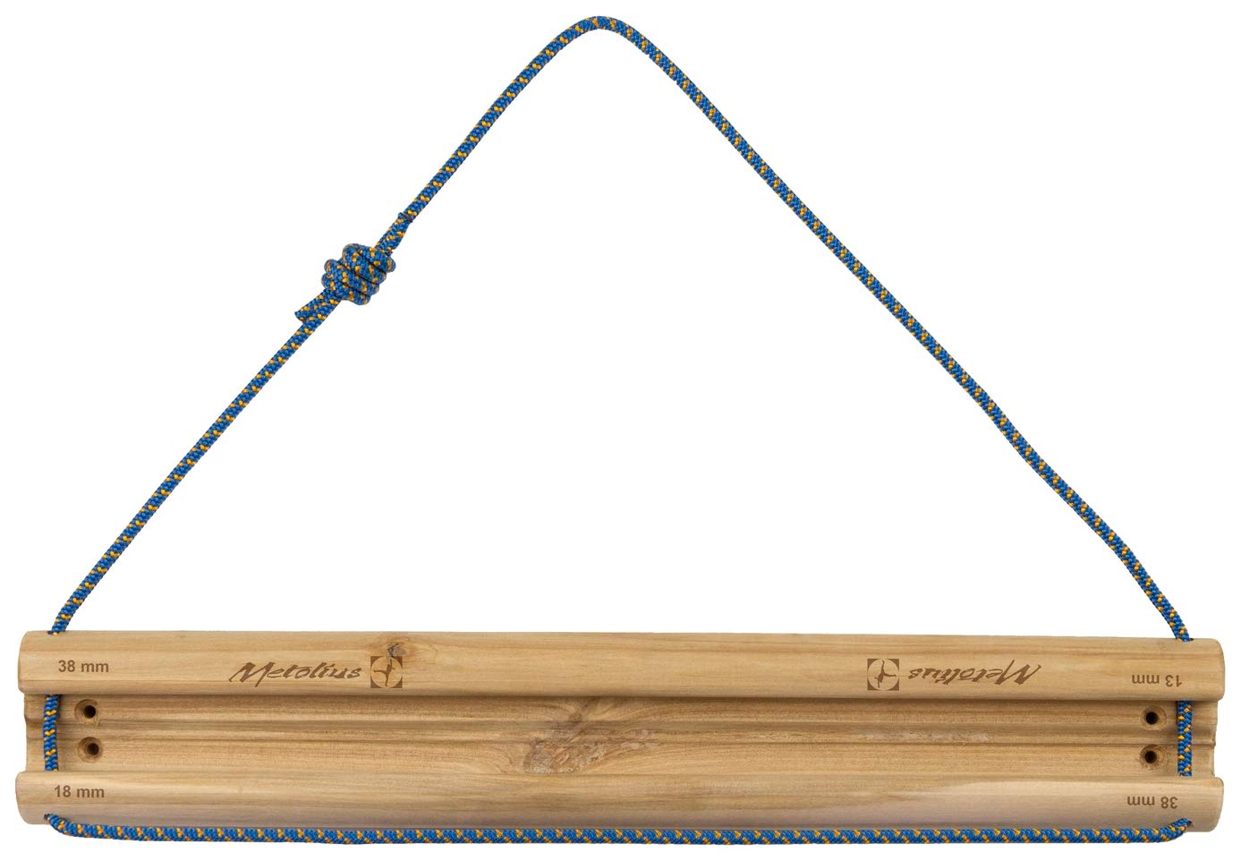 Metolius Light Rail Training Board top view showing four reversible holds for warmups
