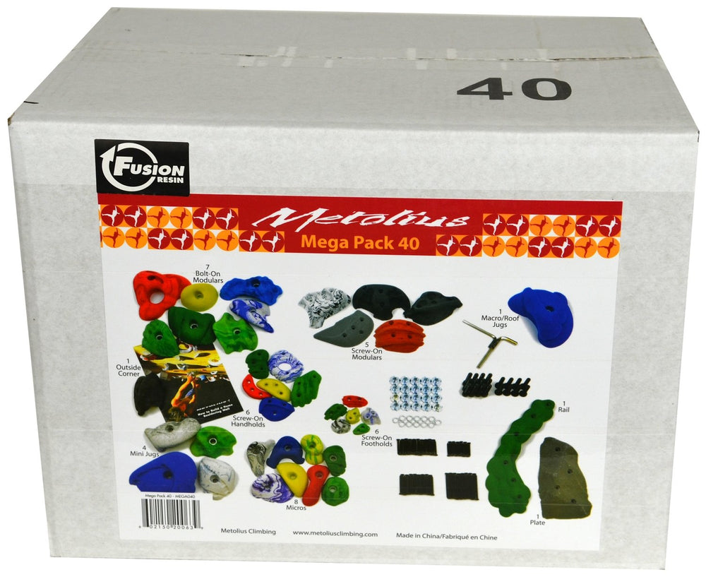 Metolius Mega Pack Holds 40-pack: versatile starter set for home wall climbing