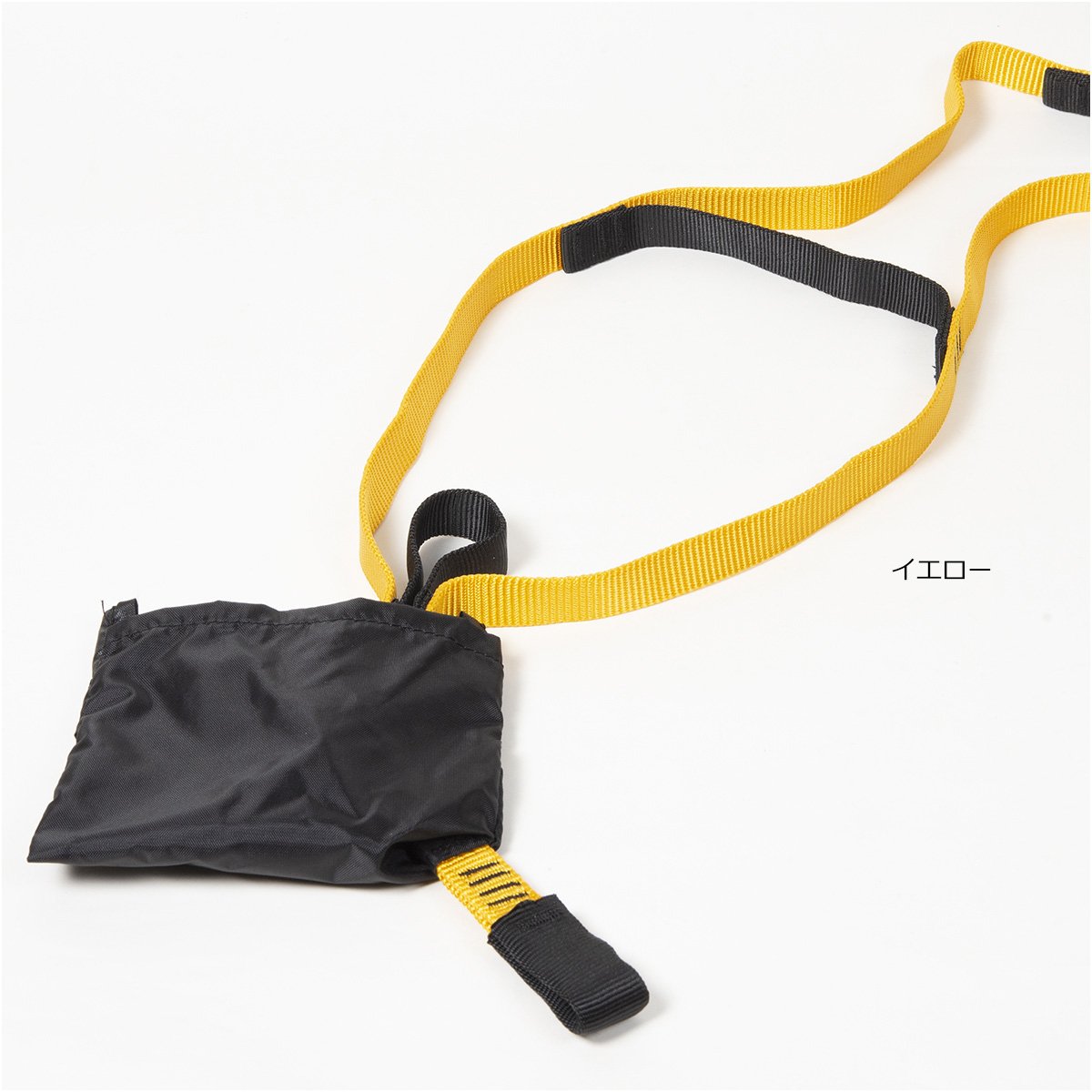 Metolius Pocket Aider Blue deployed on a route, enabling quick aid setup with body weight.