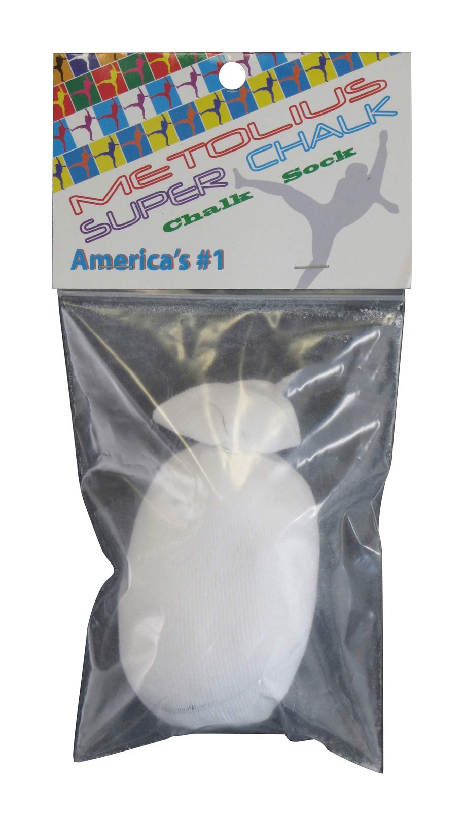 Metolius Super Chalk Sock overview for dust control and clean grip during workouts.
