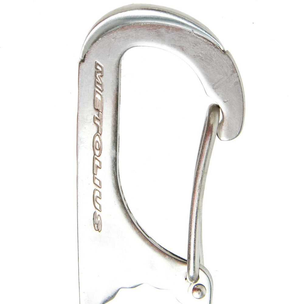 Metolius Torque Nut Tool features palm protector and built-in wrench for tightening bolts.