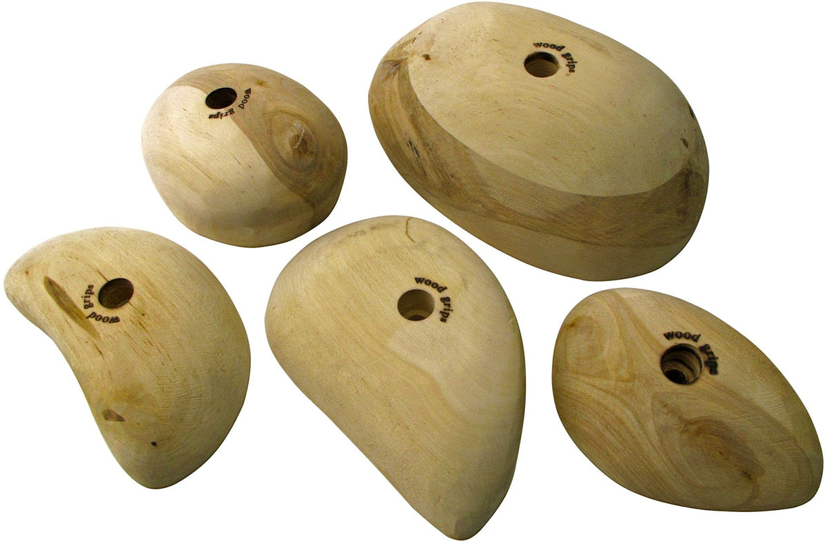 Metolius Wood Grips 5-pack: smooth alder holds for skin-friendly training.