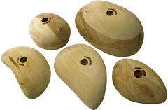 Metolius Wood Grips 5-pack: smooth alder holds for skin-friendly training.