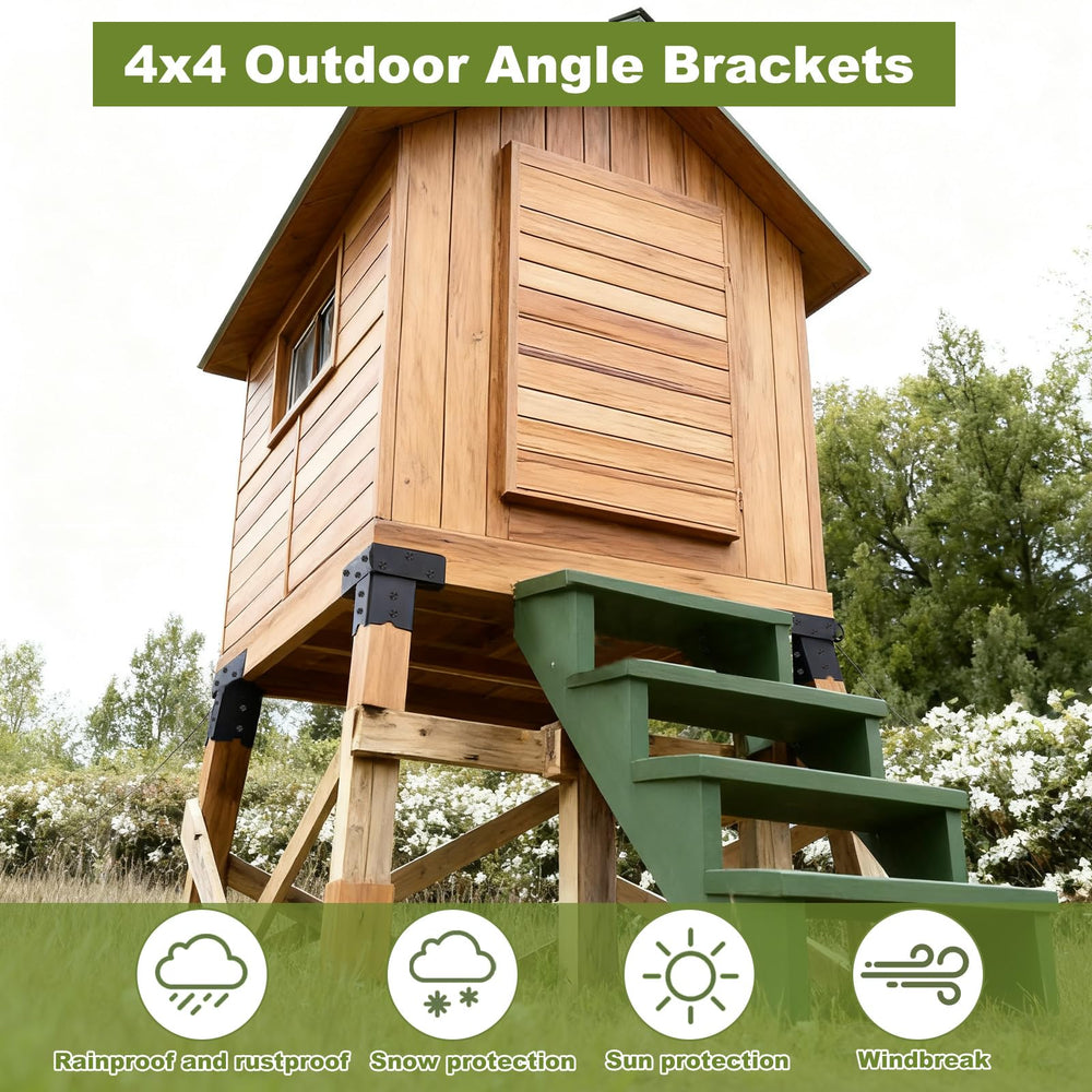 MEWSDEN deer-stand-brackets-pre-drilled-holes shows quick-installation with included hardware.
