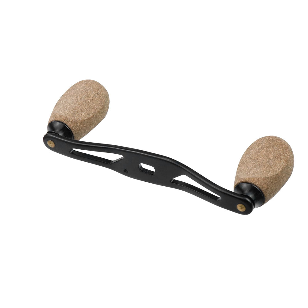 Reel handle installed with nut for secure fitting