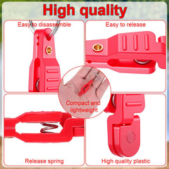 21-piece Meyeyaia fishing line release clips arranged in lineup