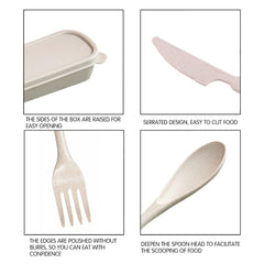 M&F green case utensils ready for school lunches and office meals.